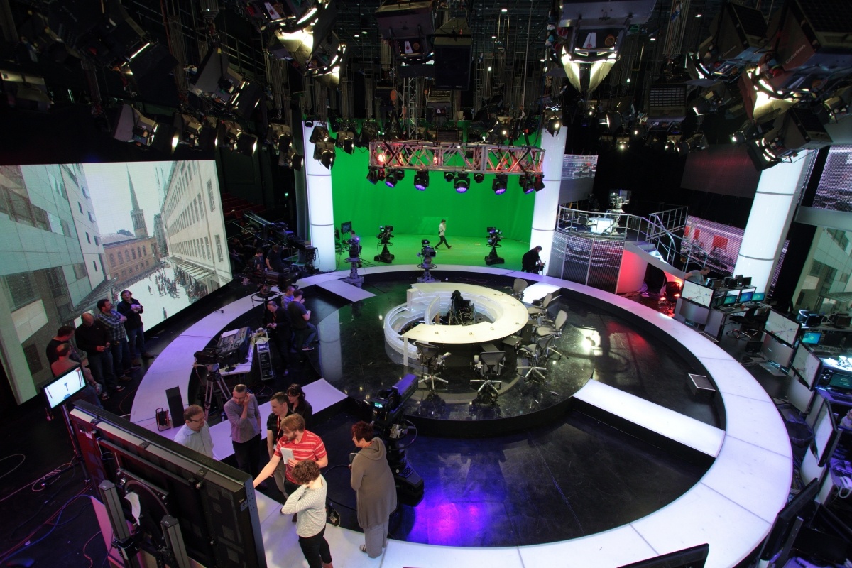 BBC Election Studio with two StarTrackers in the green screen area.