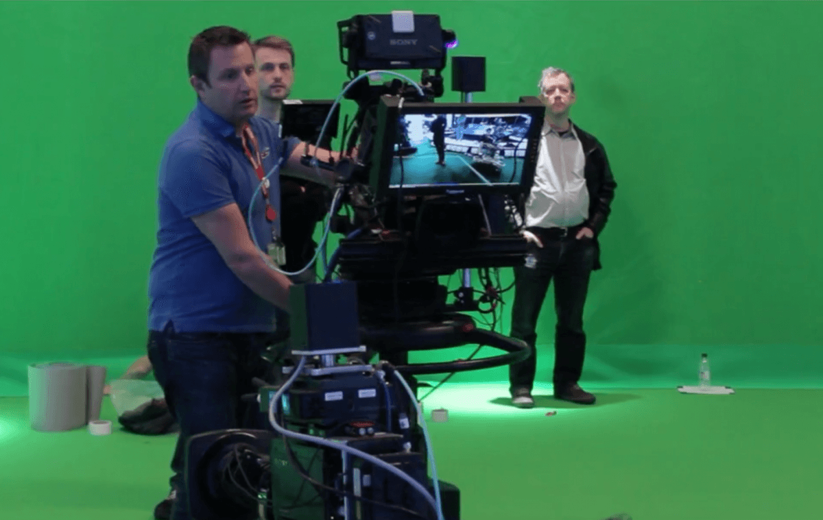 Director Chris Cook handling pedestal with StarTracker.