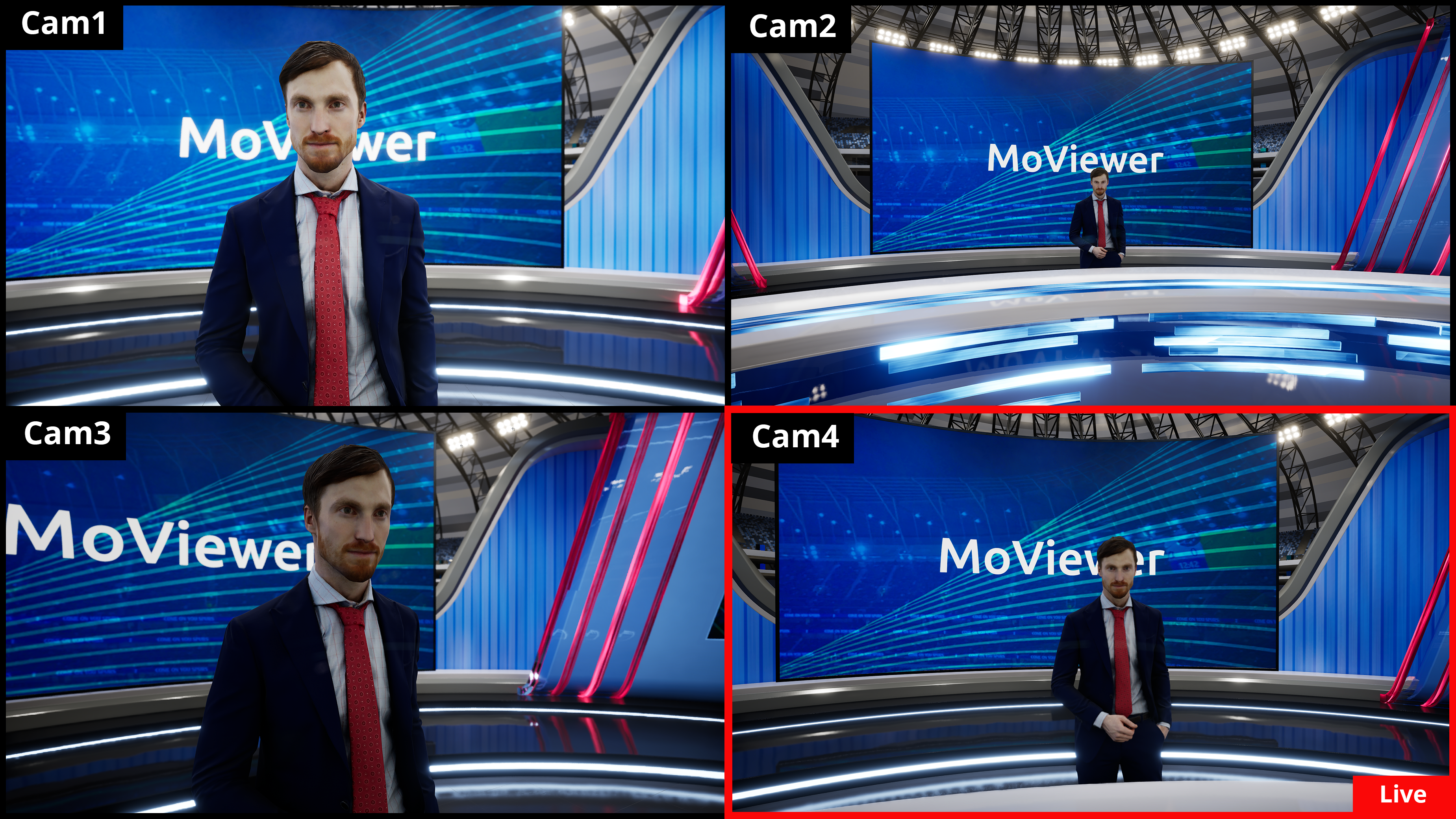 Unrestricted multi-camera workflow for LED virtual studios
